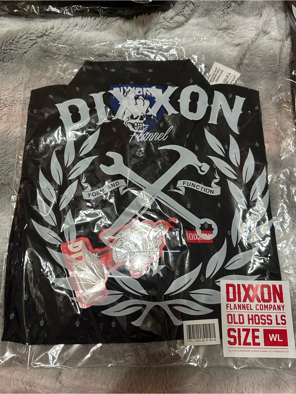 DIXXON Black Flannel with White Skeleton Hand - Picture 4 of 6